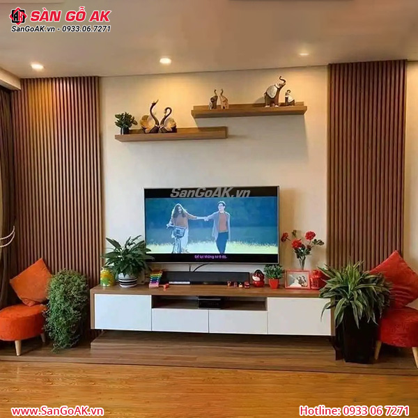 Tấm ốp lam 4 sóng cao giá rẻ HJL vân gỗ đỏ cam